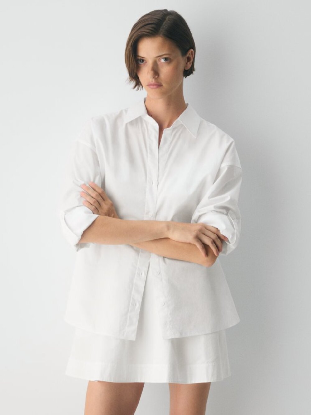 White Aritzia Archive Poplin Shirt